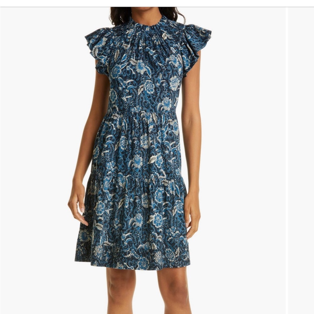 Ulla Johnson Kasim Floral Cotton Blend Dress, size 10